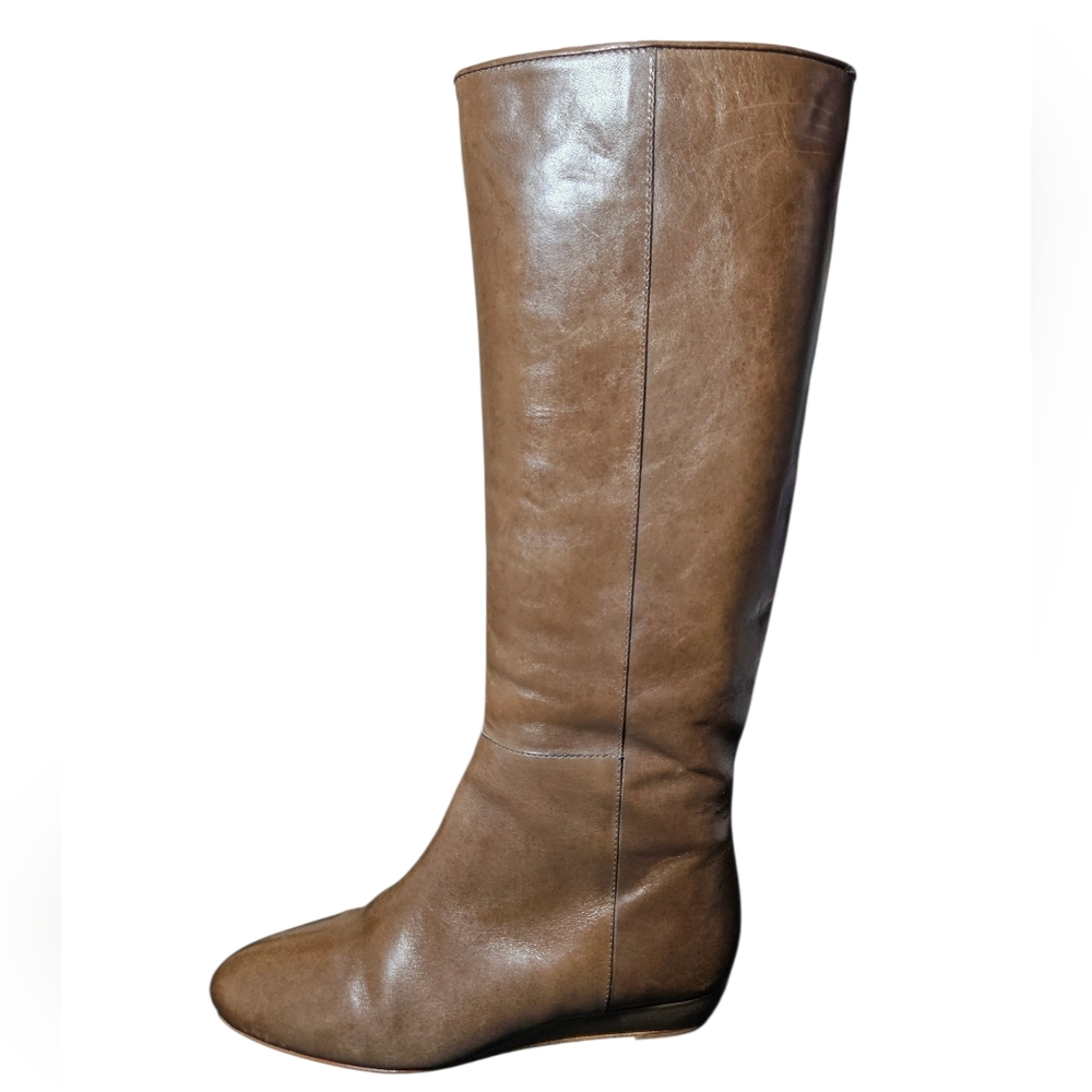 Loeffler Randall Matilde Brown Mocha Leather Wedge Pull-On Boots Size 7.5 - Picture 5 of 10
